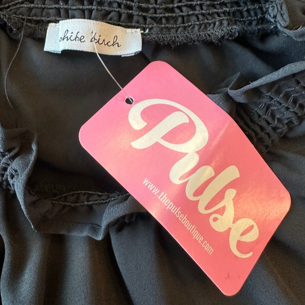 NWT Black Cinched Waist Blouse – Long‎ Sleeve Top L - Picture 9 of 11